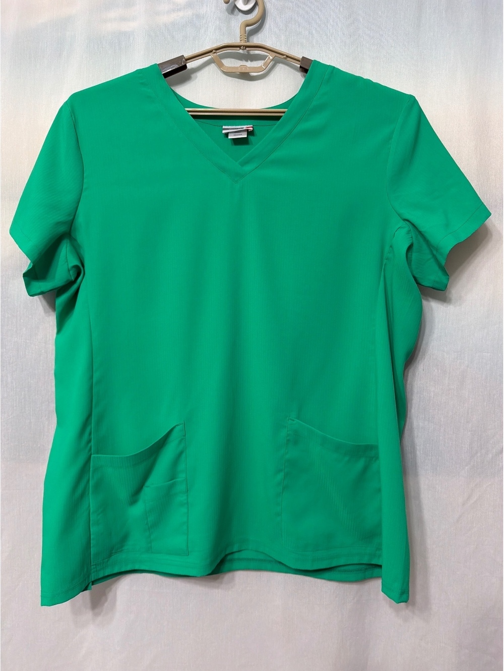 White Cross Green Scrub Top Women's XL